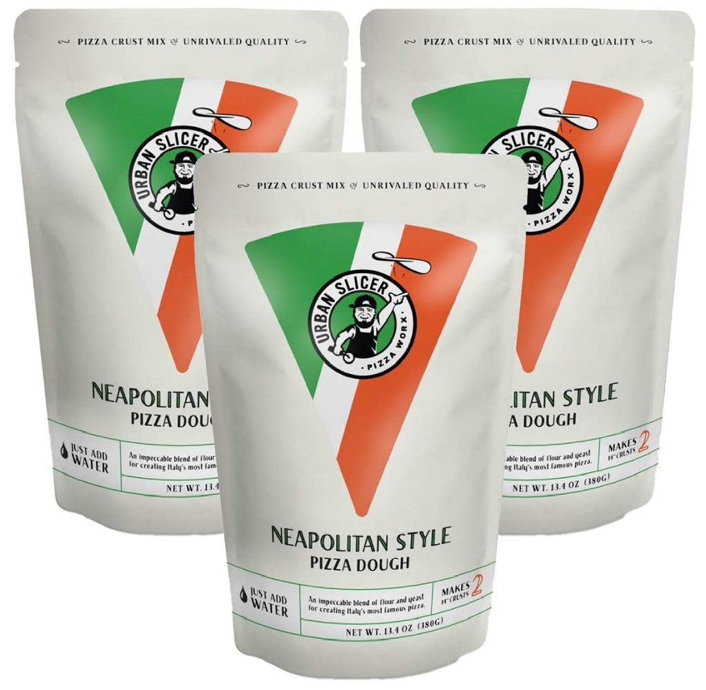 Urban Slicer Pizza Worx dough pack front view for authentic crust