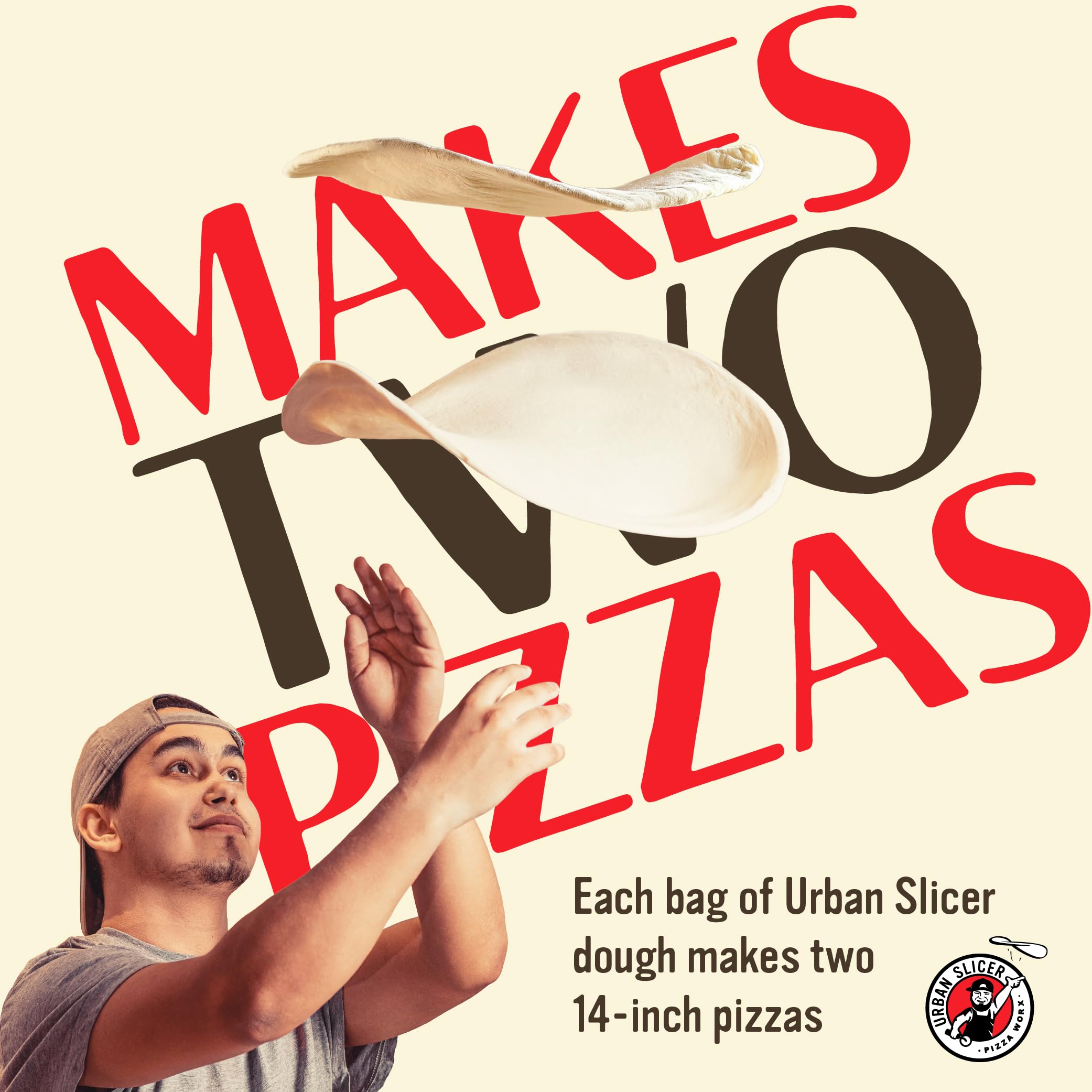 Urban Slicer Pizza Worx finished pizza with fresh toppings and crisp crust