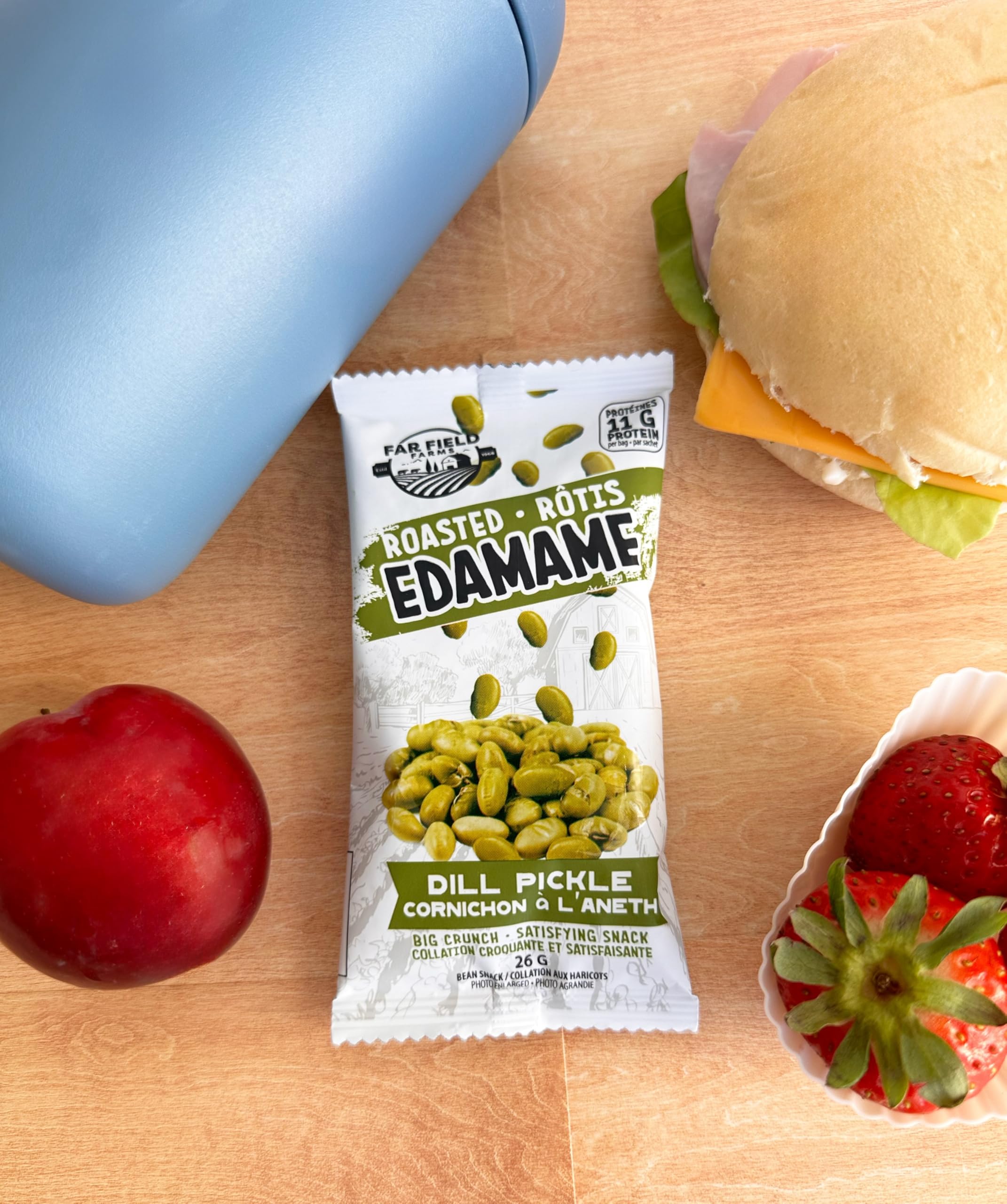 Urbani Far Field Cajun BBQ Edamame, savory, roasted texture ready to munch.