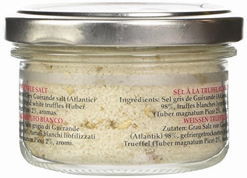 Close-up of Urbani truffle salt packaging highlighting gourmet quality.