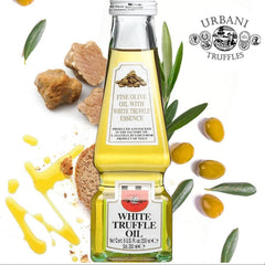 Urbani White Truffle Oil on pasta dish emphasizes earthy notes