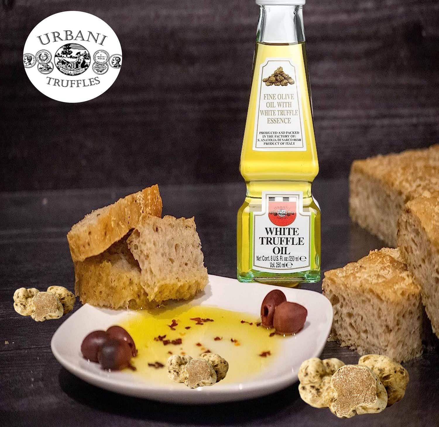 Urbani White Truffle Oil drizzle over pizza for sophisticated aroma