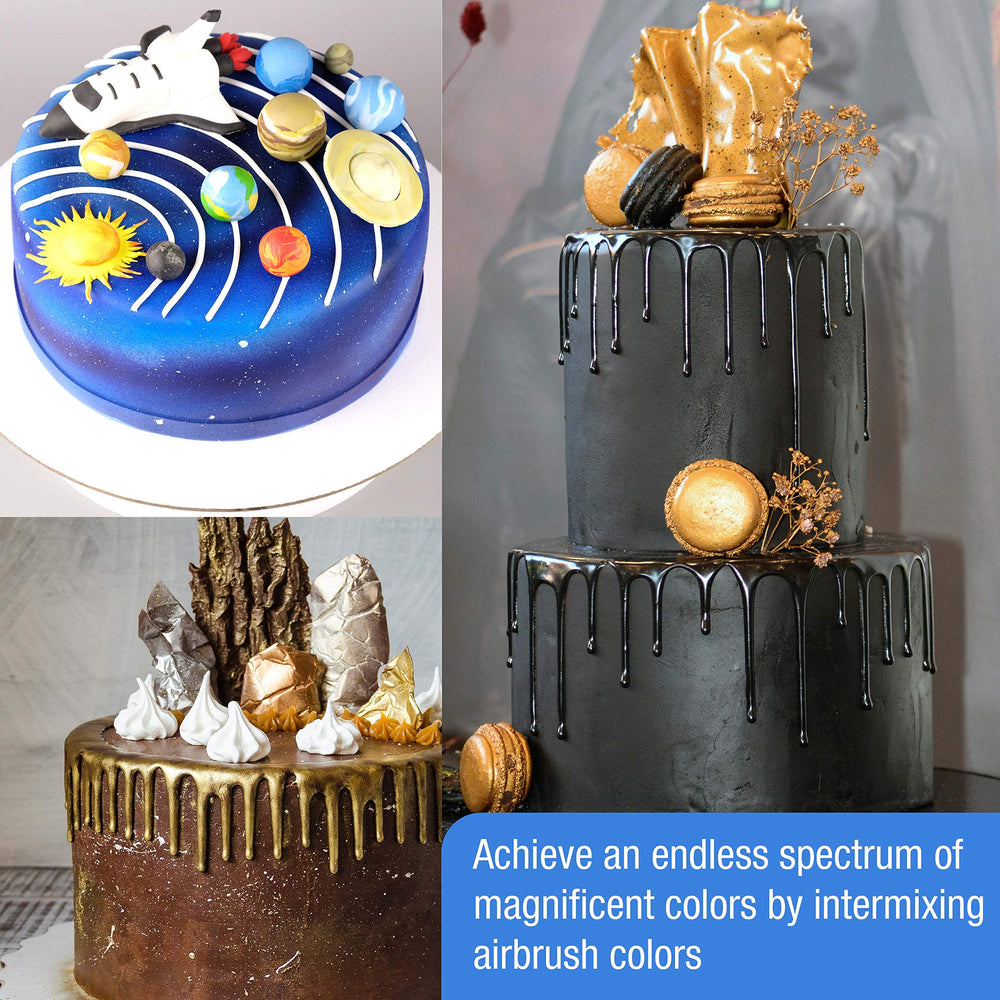 U.S. Cake Supply edible metallic hues offer bold contrast on icing, isomalt, and pastries.