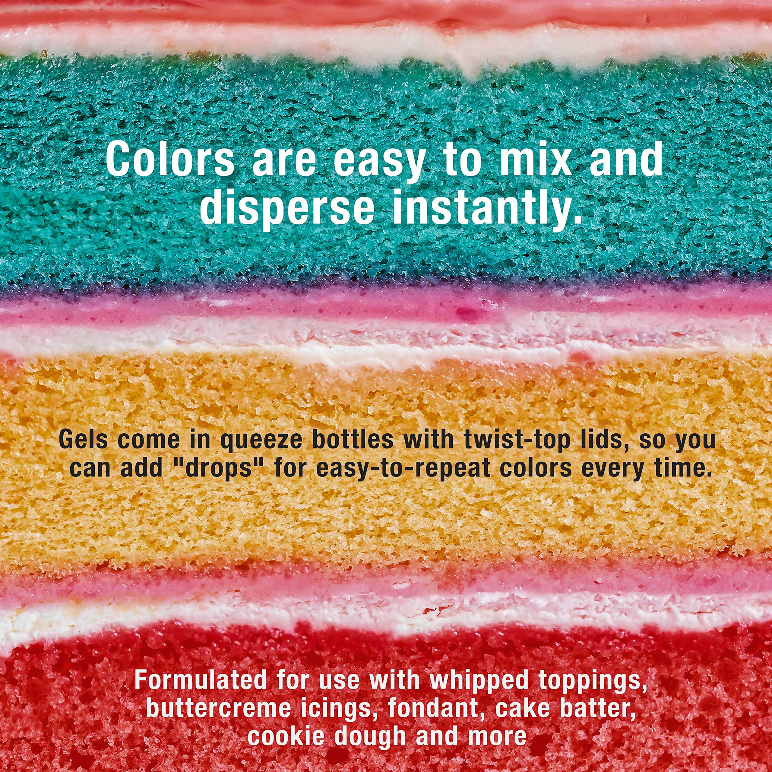 Liqua-Gel versatile colors ideal for icing, fondant, and dough.