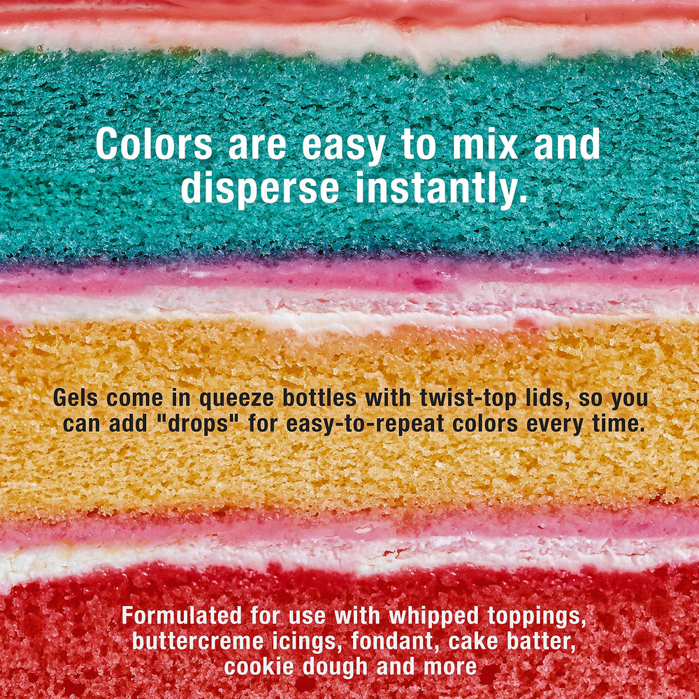 Liqua-Gel versatile colors ideal for icing, fondant, and dough.