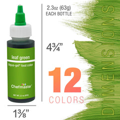 Liqua-Gel squeeze bottles enable drop-by-drop color for consistent results.