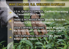 US Wellness Naturals Organic-certified tea signals ethical, sustainable sourcing you can trust