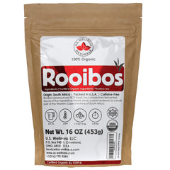 US Wellness Naturals Rooibos loose leaf tea—aroma-rich brew, caffeine-free relaxation