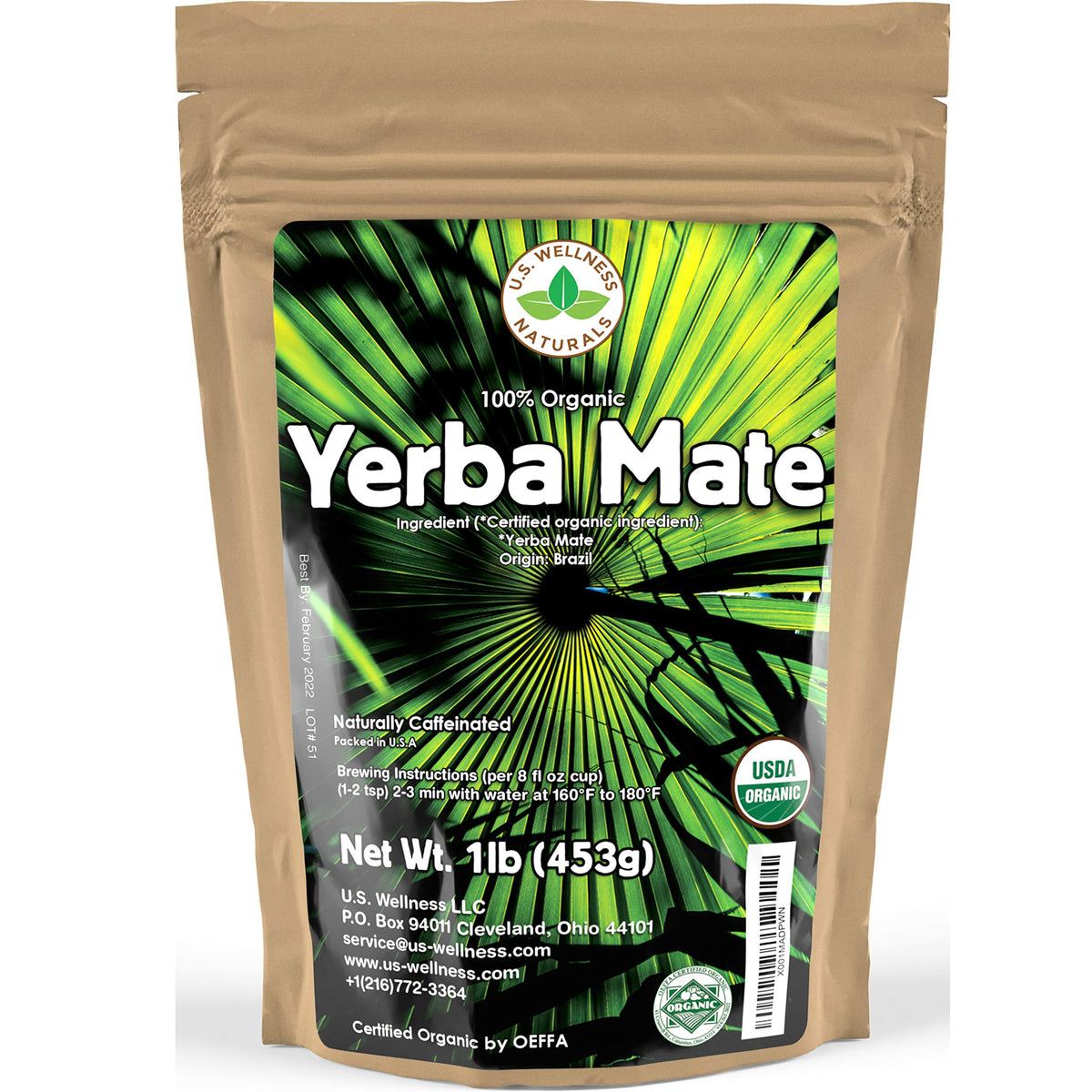 US Wellness Naturals Yerba Mate leaves for a vibrant, flavorful cup.