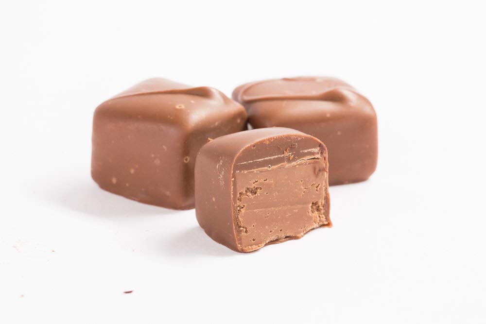 Utah Truffles Mint Truffles closeup Belgian milk chocolate showing smooth texture ideal for desserts