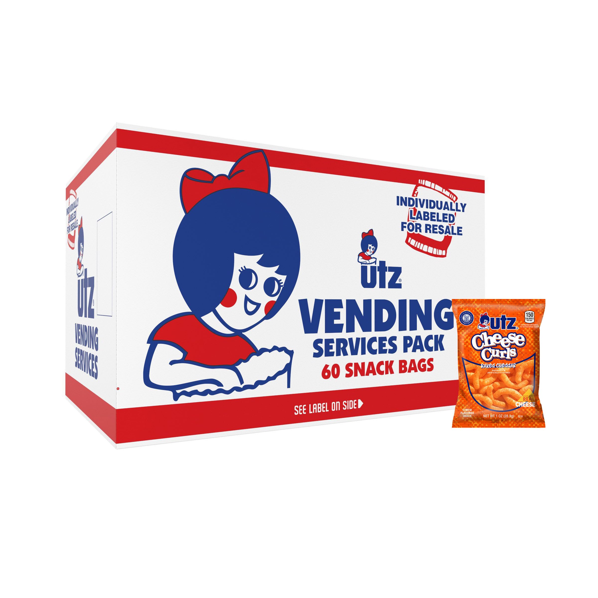 Utz Baked Cheddar Cheese Curls in a bag for convenient snacking.