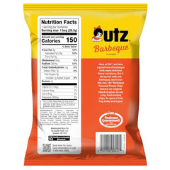 Close-up of Utz BBQ chips highlighting a crunchy bite.