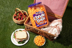 Close-up of creamy cheddar crunch on Utz Balls