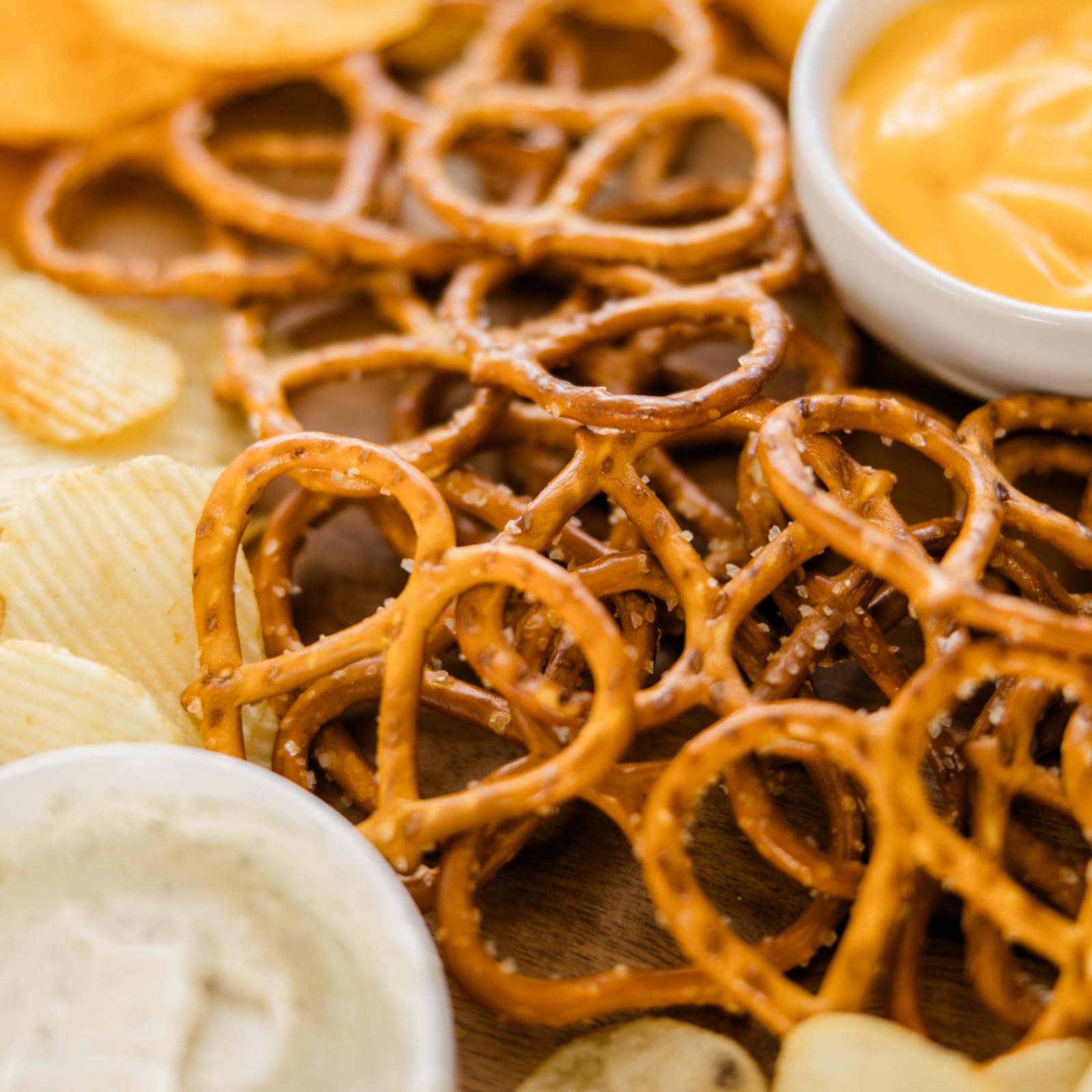 Utz Classic Thins Pretzels for a crisp, shareable bite.