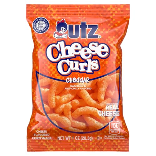 Utz Gluten-free cheddar curls, baked without hydrogenated oils.