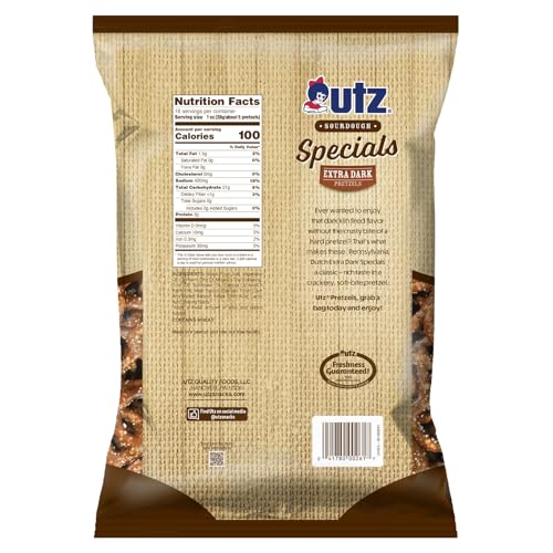 Utz Hanover Extra Dark Pretzels stacked neatly for easy snacking