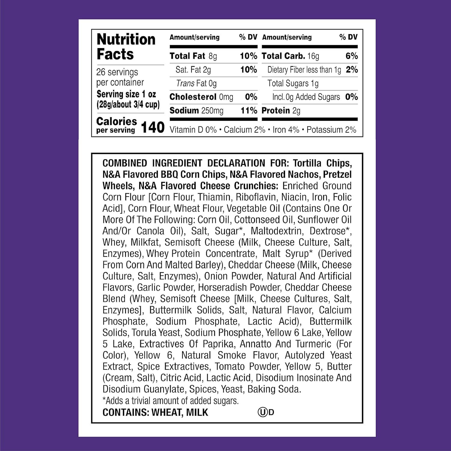 Utz Party Mix Barrel sealed container preserves freshness