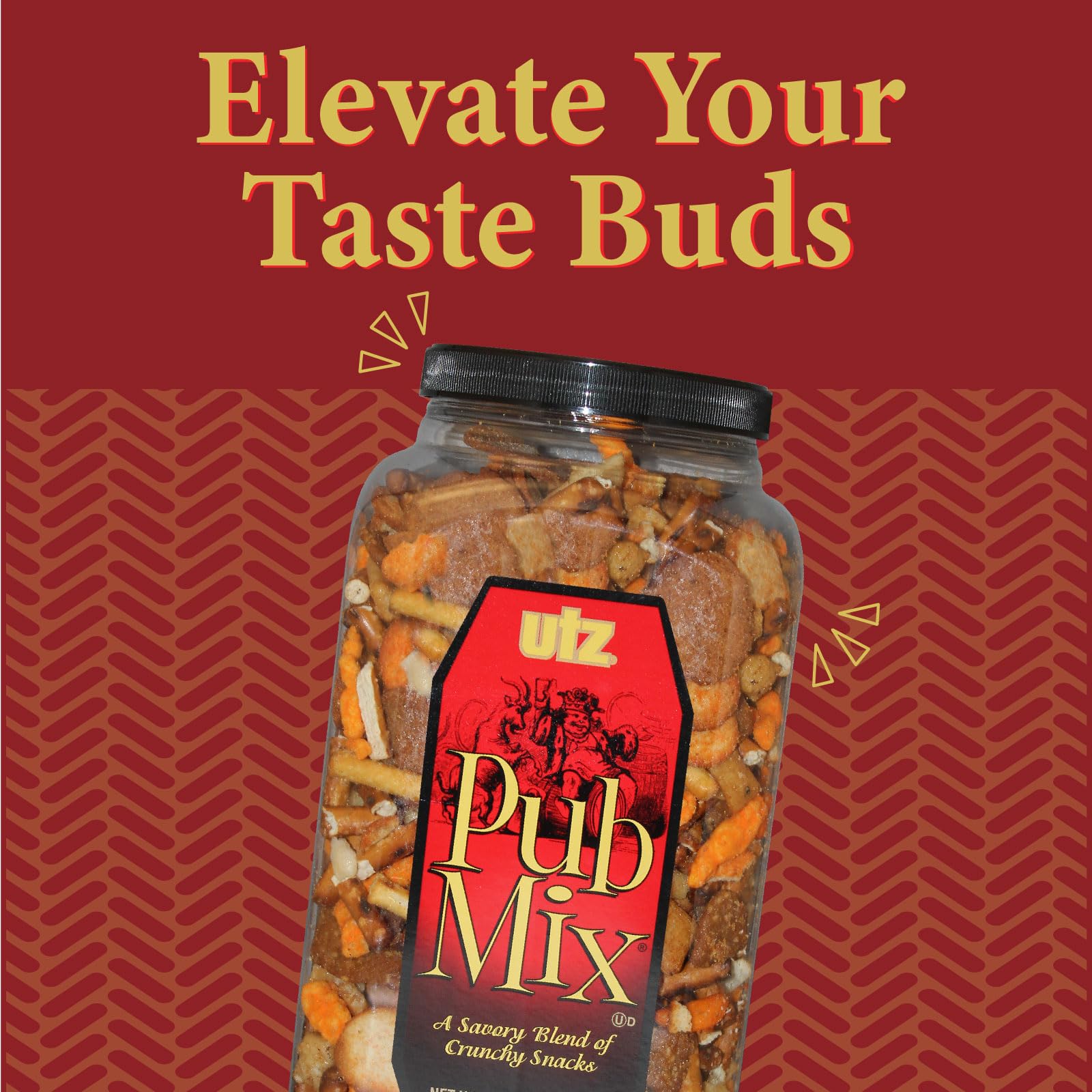 Utz Pub Mix honey-roasted sesame chips closeup highlighting flavor variety for game night