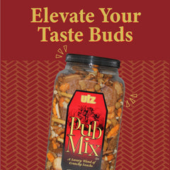 Utz Pub Mix honey-roasted sesame chips closeup highlighting flavor variety for game night