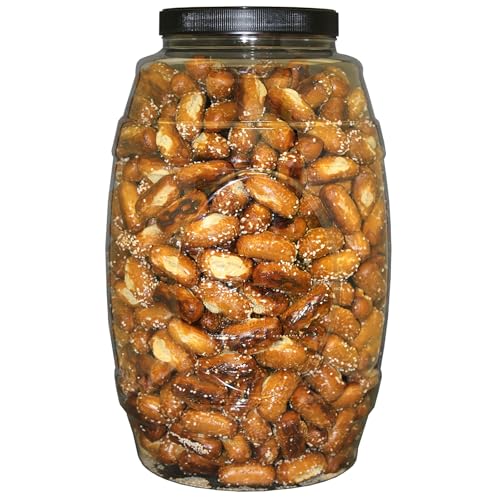 Utz Sourdough Nuggets resealable barrel preserves freshness for on-the-go snacking.