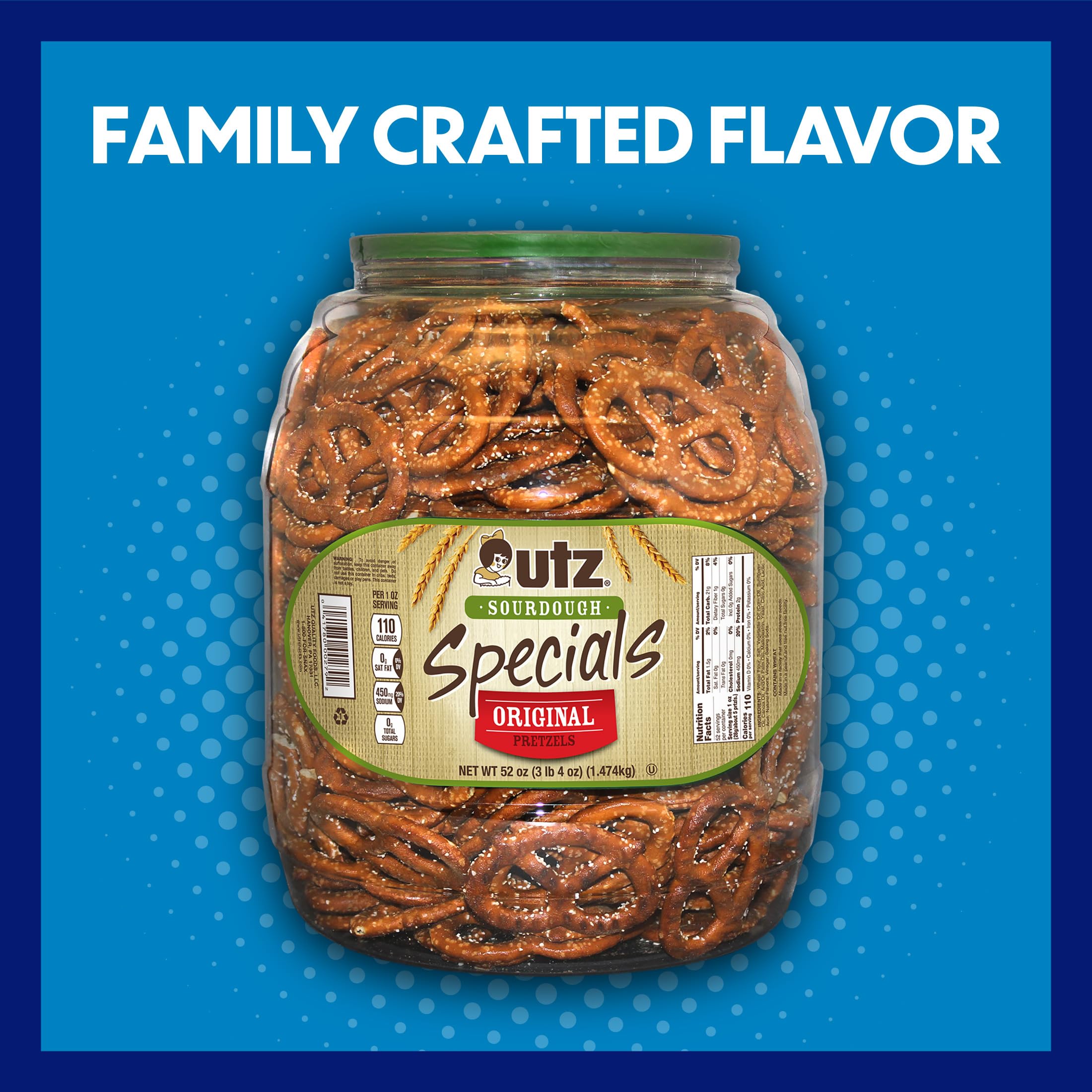 Utz Sourdough Specials packaging shows Certified Kosher seal.