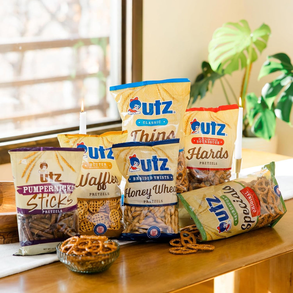 Utz Sourdough Specials original flavor close-up, golden baked texture.