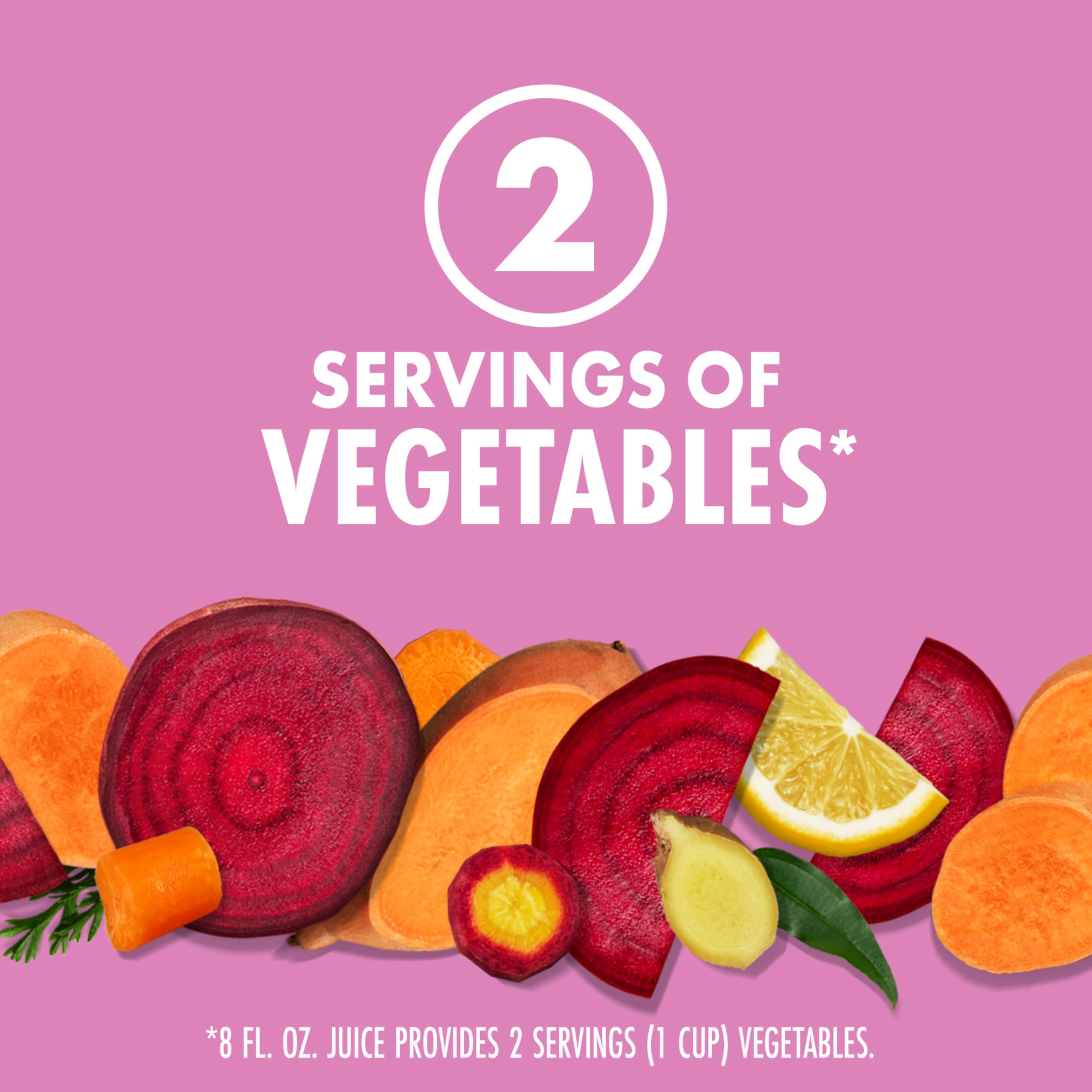 V8 Beet Ginger Lemon ingredients highlight beets and fresh produce
