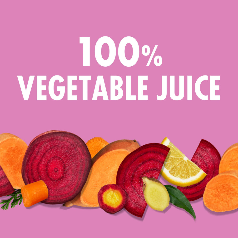 V8 Beet Ginger Lemon label closeup showing gluten-free and non-GMO claim