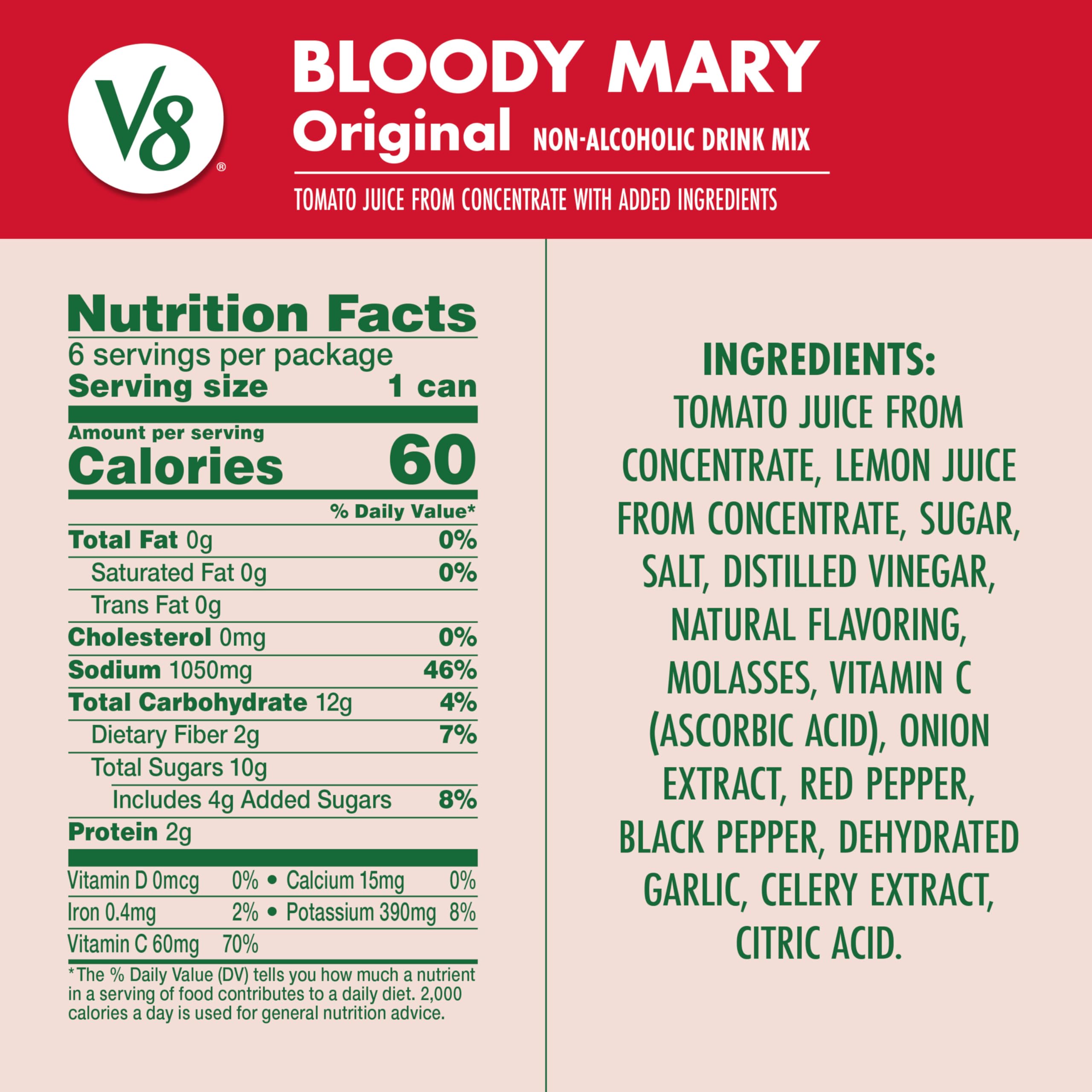 V8 Bloody Mary Mix case packaging highlights bulk supply for gatherings.