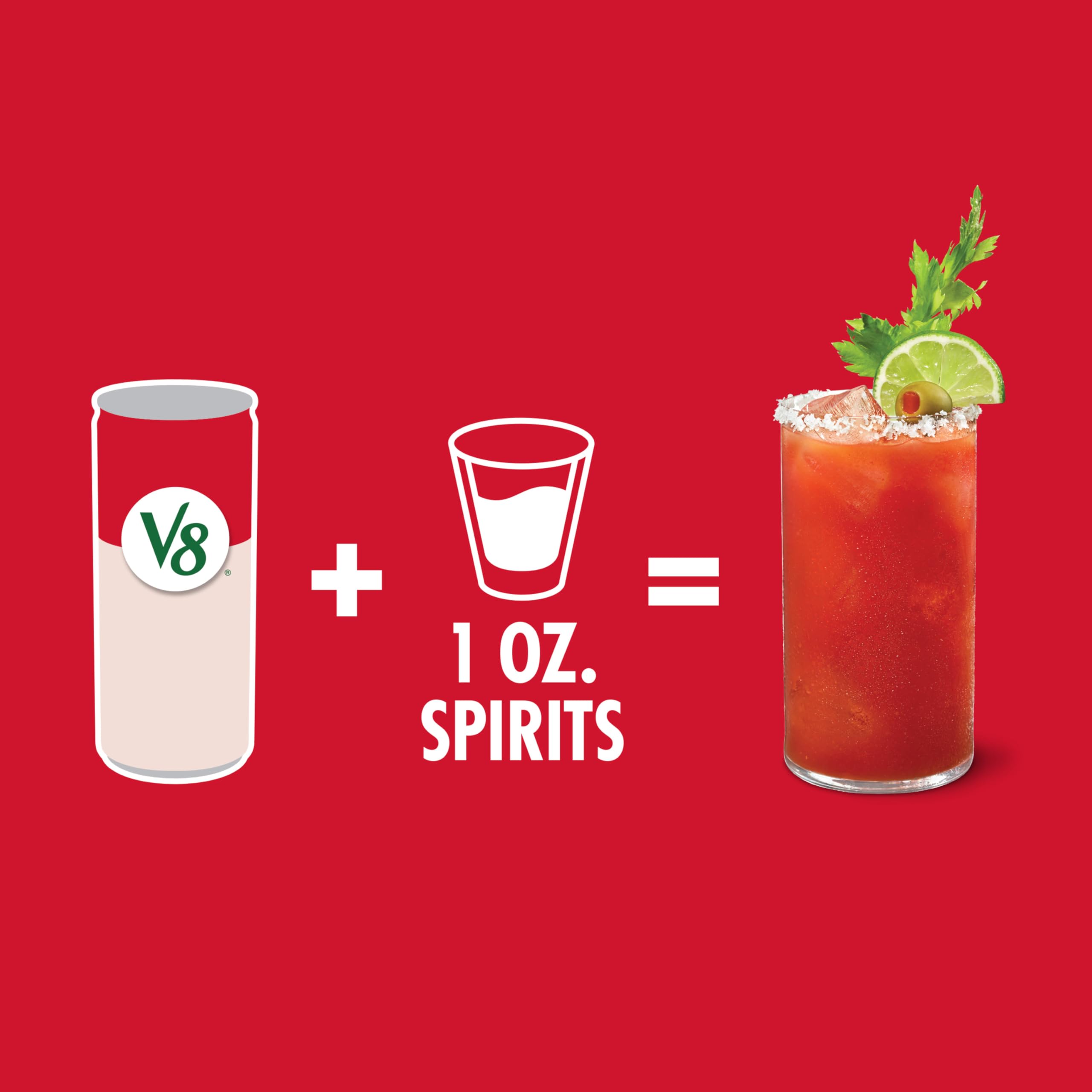 V8 Bloody Mary Mix ingredients visual hints tomato juice and spices.