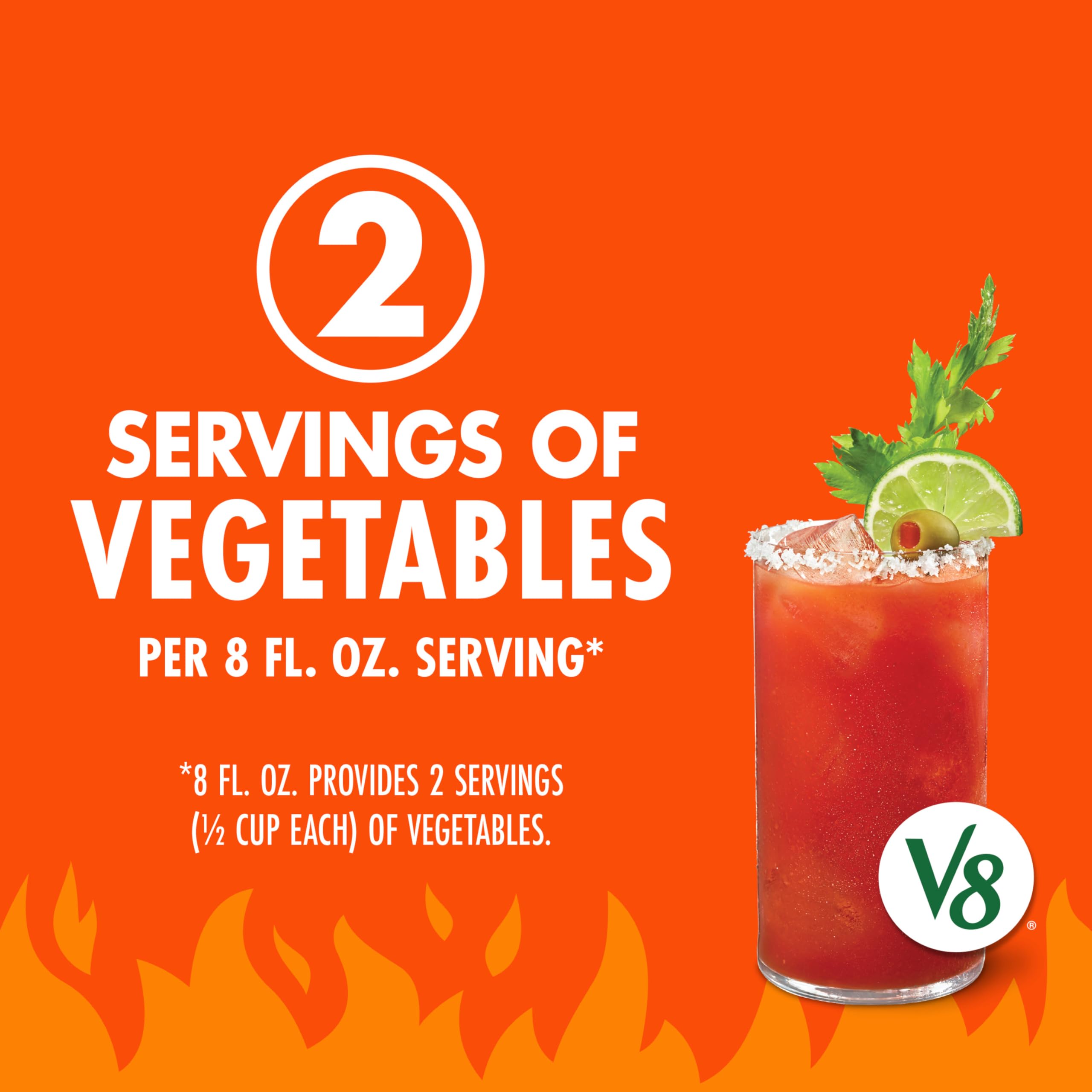 V8 Bloody Mary Spicy Mix close-up of tomato blend for flavorful, ready-to-make drinks.