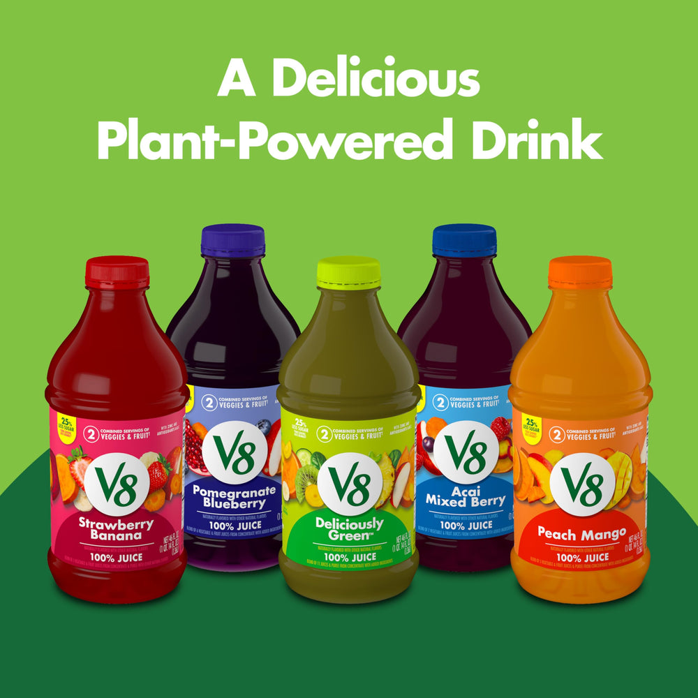 V8 Deliciously Green in a grocery display, an easy everyday option.