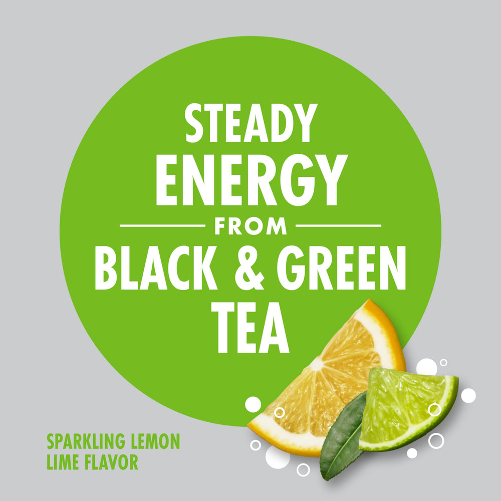 V8 Energy can featuring natural tea blend and no artificial colors for a refreshing fizz