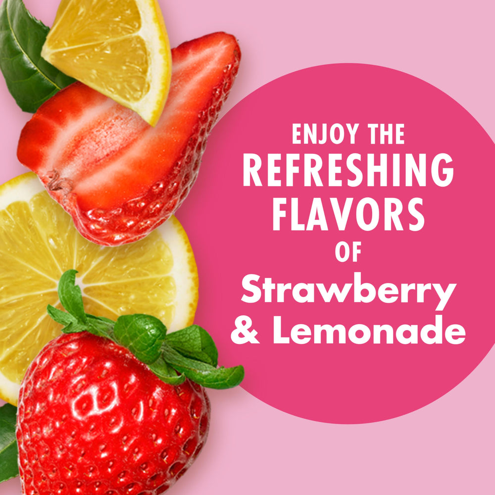 V8 Energy Diet Strawberry Lemonade glass being poured for a refreshing moment