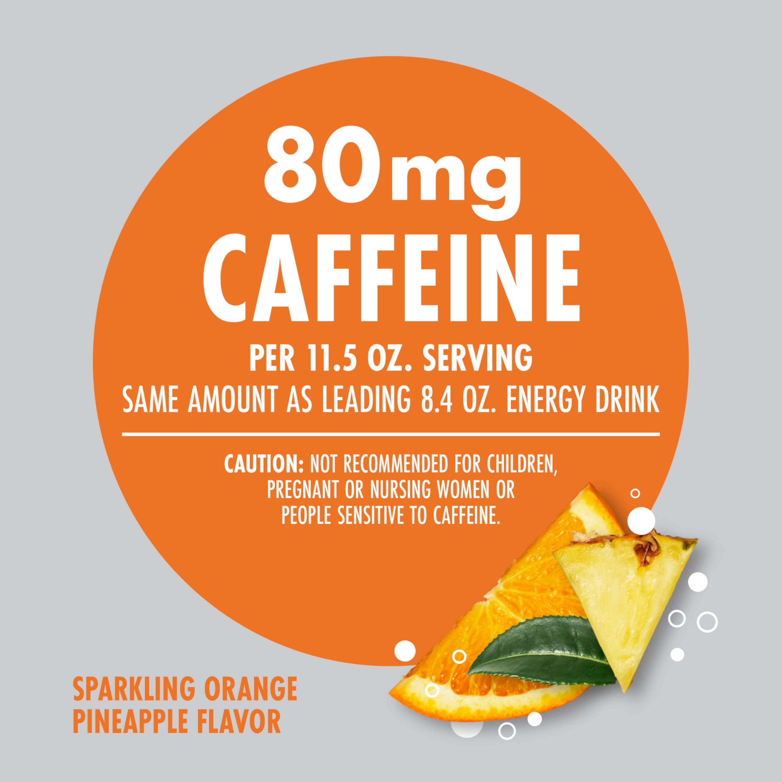 V8 +Energy glass pour reveals a bubbly, pineapple-orange aroma ready to sip.