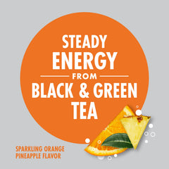 V8 +Energy ingredients label close-up communicates non-GMO and gluten-free attributes.