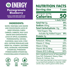 V8 Energy Pomegranate Blueberry can side view highlighting compact portability