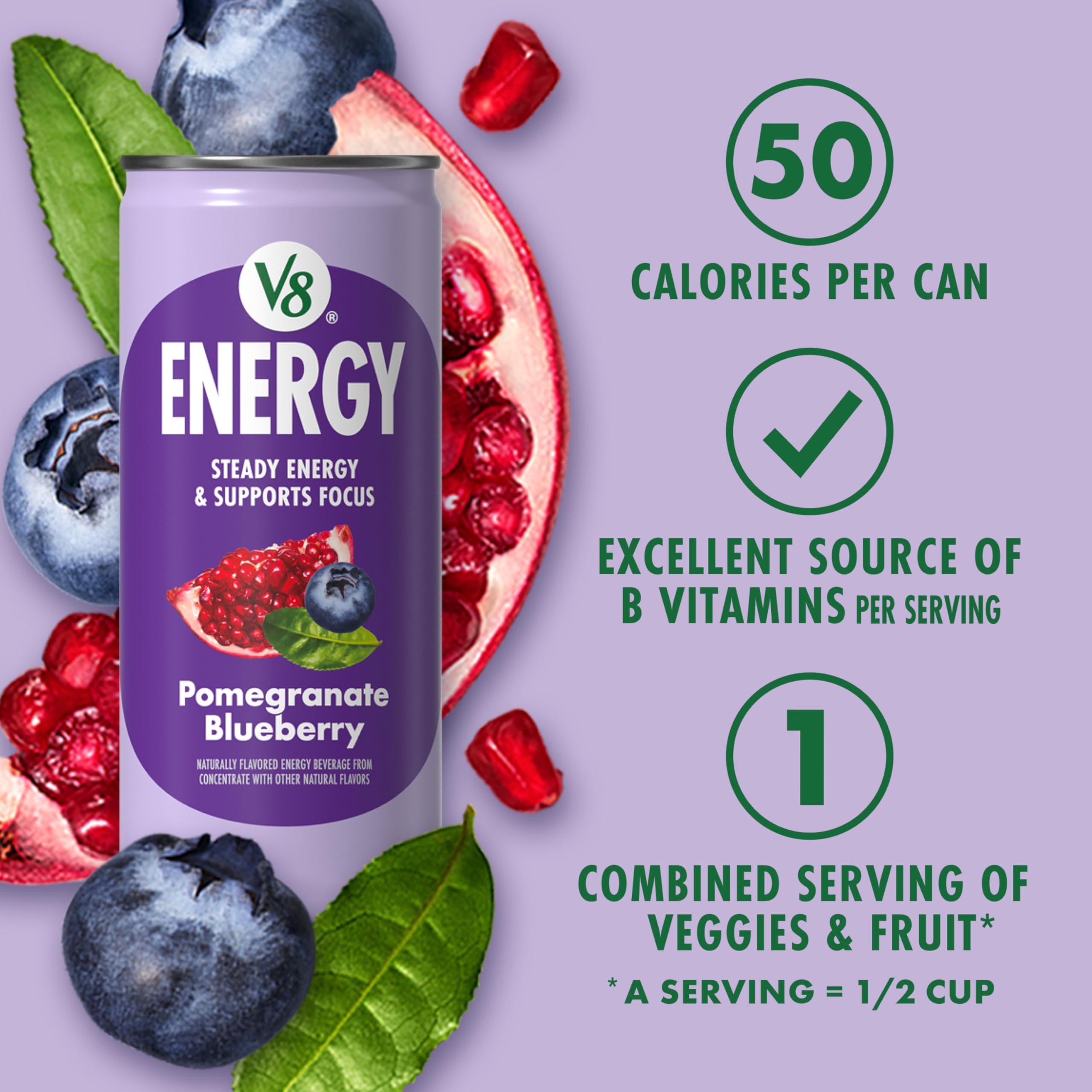 V8 Energy Pomegranate Blueberry 24-pack for home or office