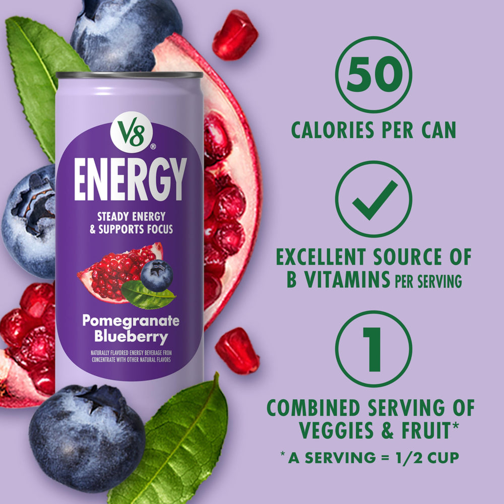 V8 Energy Pomegranate Blueberry 24-pack for home or office