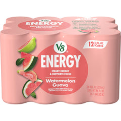 V8 Energy Watermelon Guava can front view for a refreshing energy boost.