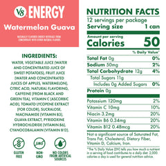 V8 Energy Watermelon Guava can side view showing compact 8 oz size.