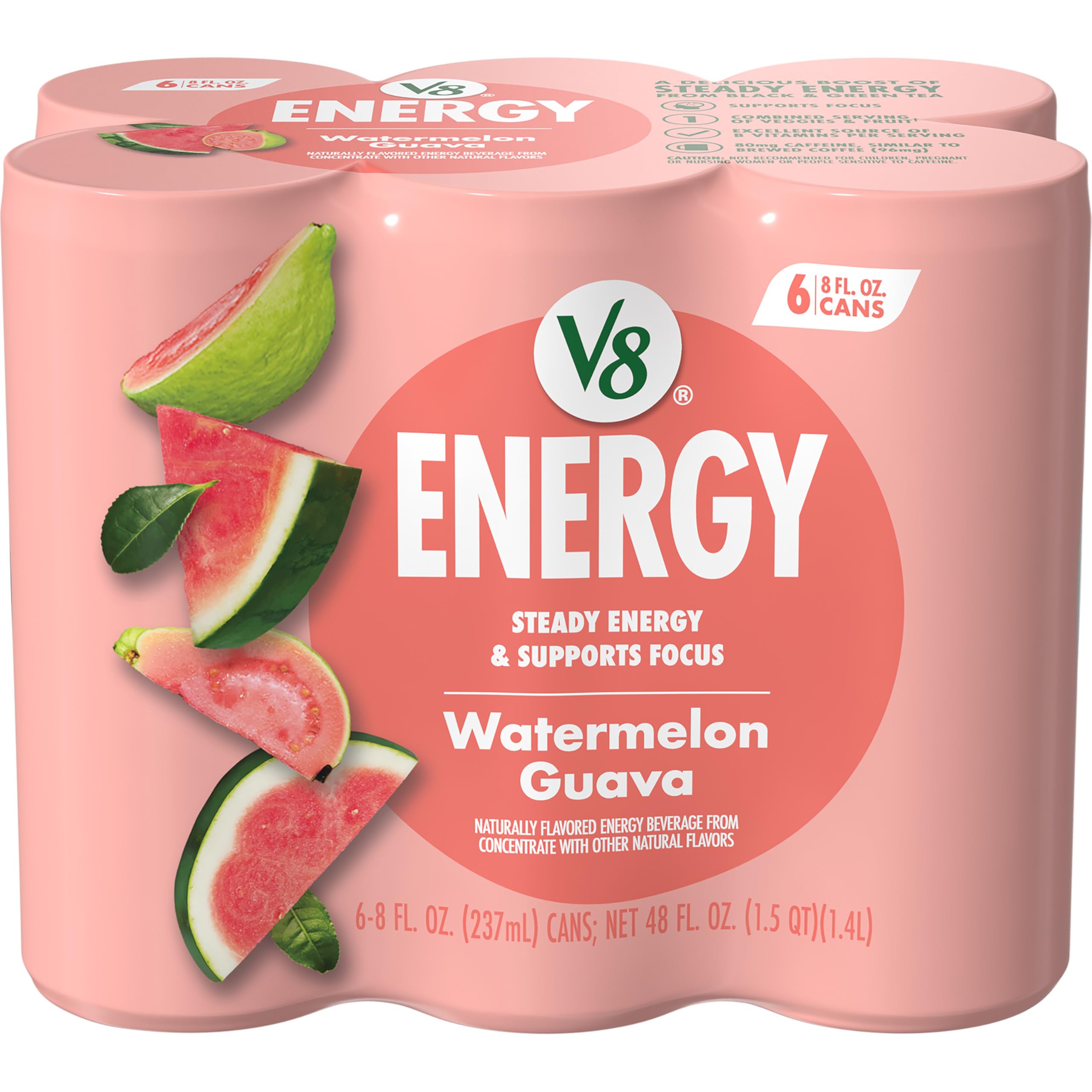 V8 Energy Watermelon Guava can ready to energize your morning