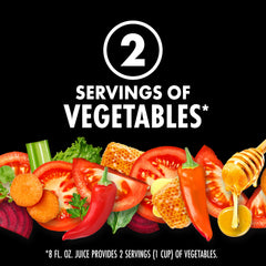 V8 Hot Honey nutrition panel highlights vitamins A and C.