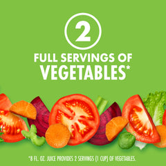 46 oz V8 bottle on kitchen counter, convenient family-size veggie juice