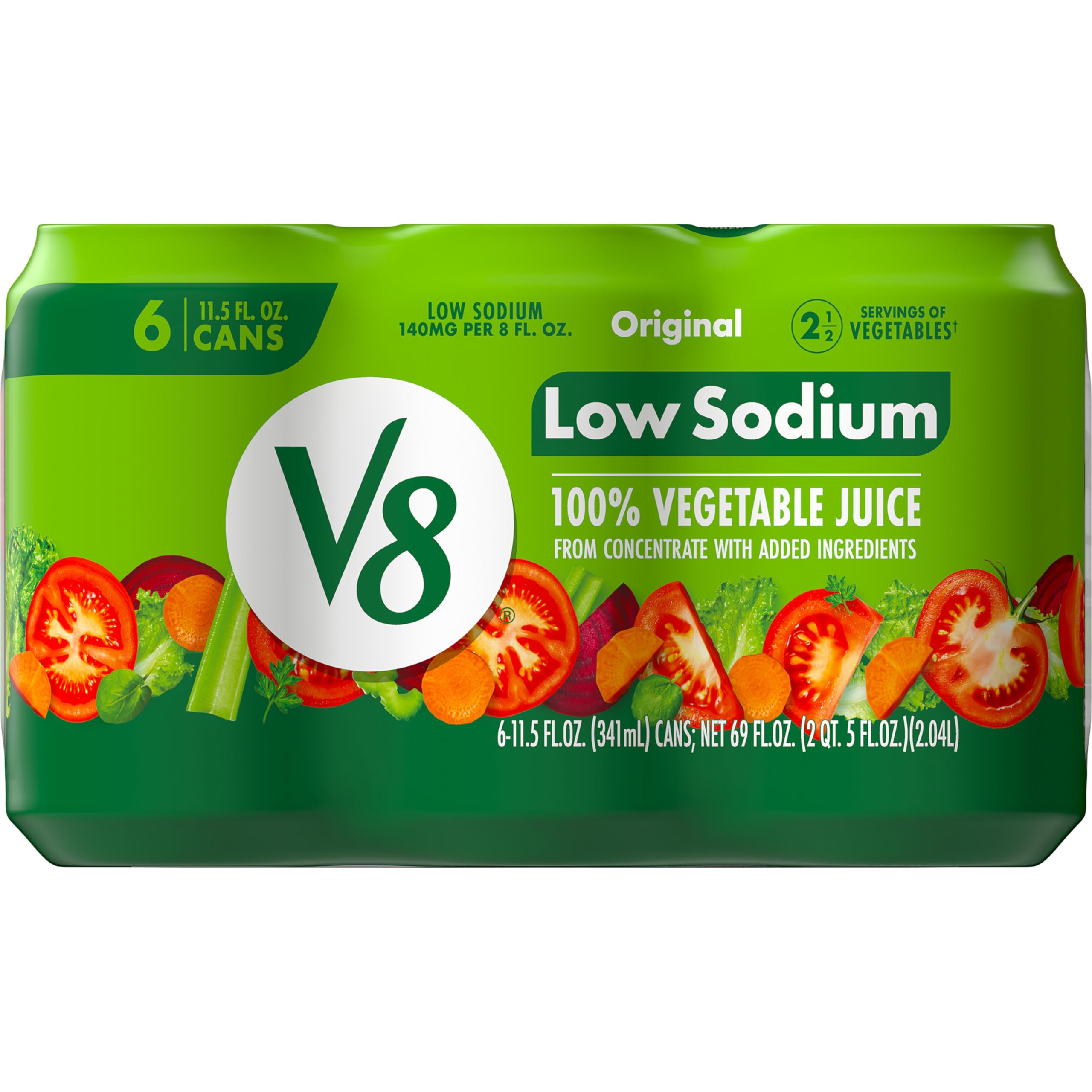 V8 Original 11.5oz six-pack can offers a convenient veggie boost.