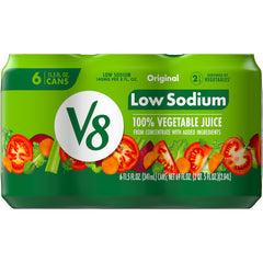 V8 Original 11.5oz six-pack can offers a convenient veggie boost.