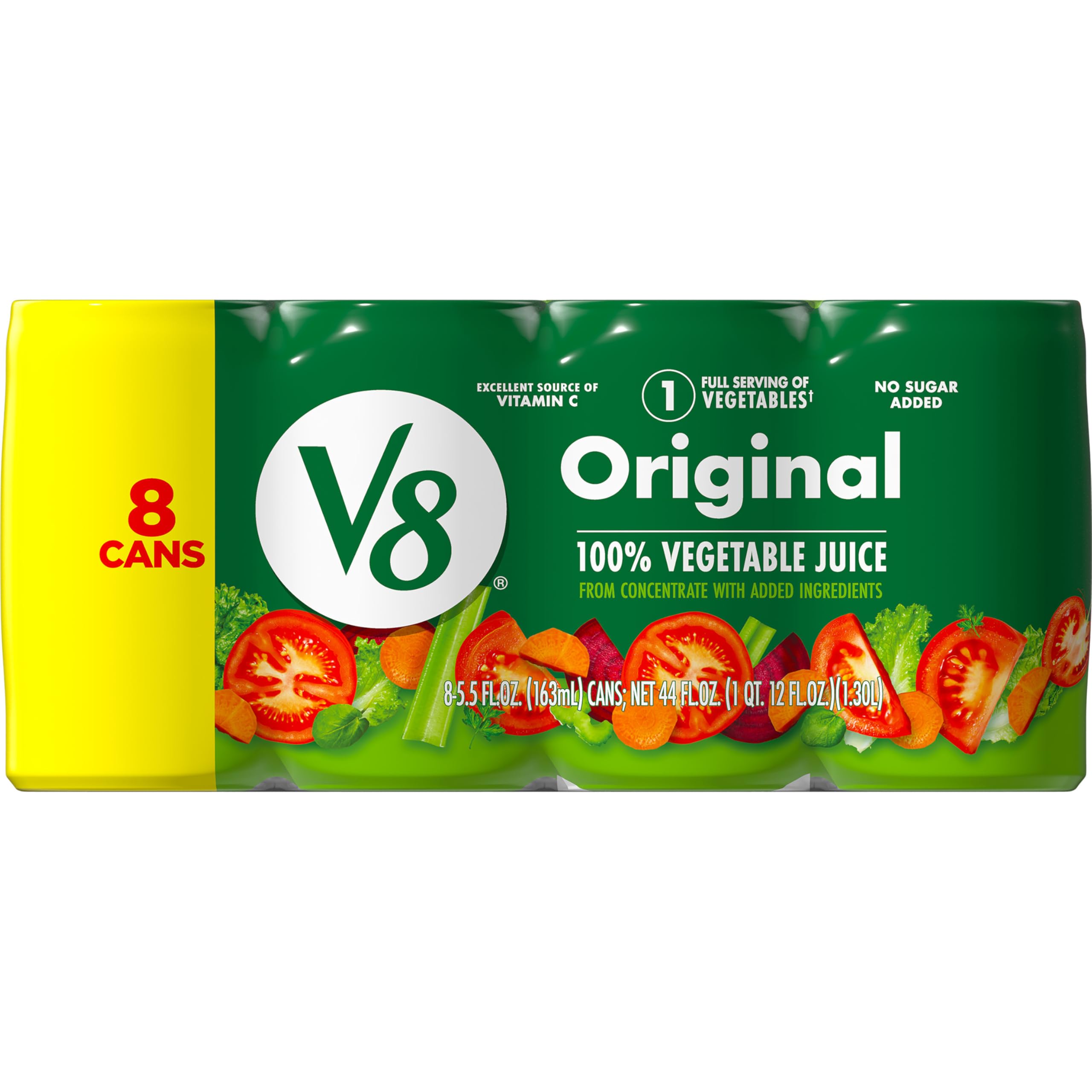 V8 Original 5.5 oz can provides one serving of vegetables for a convenient snack.
