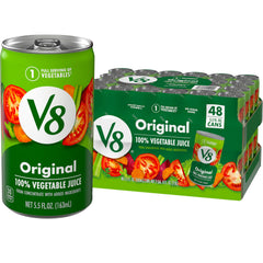 V8 Original vegetable juice can 5.5oz; convenient single-serve veggie serving.