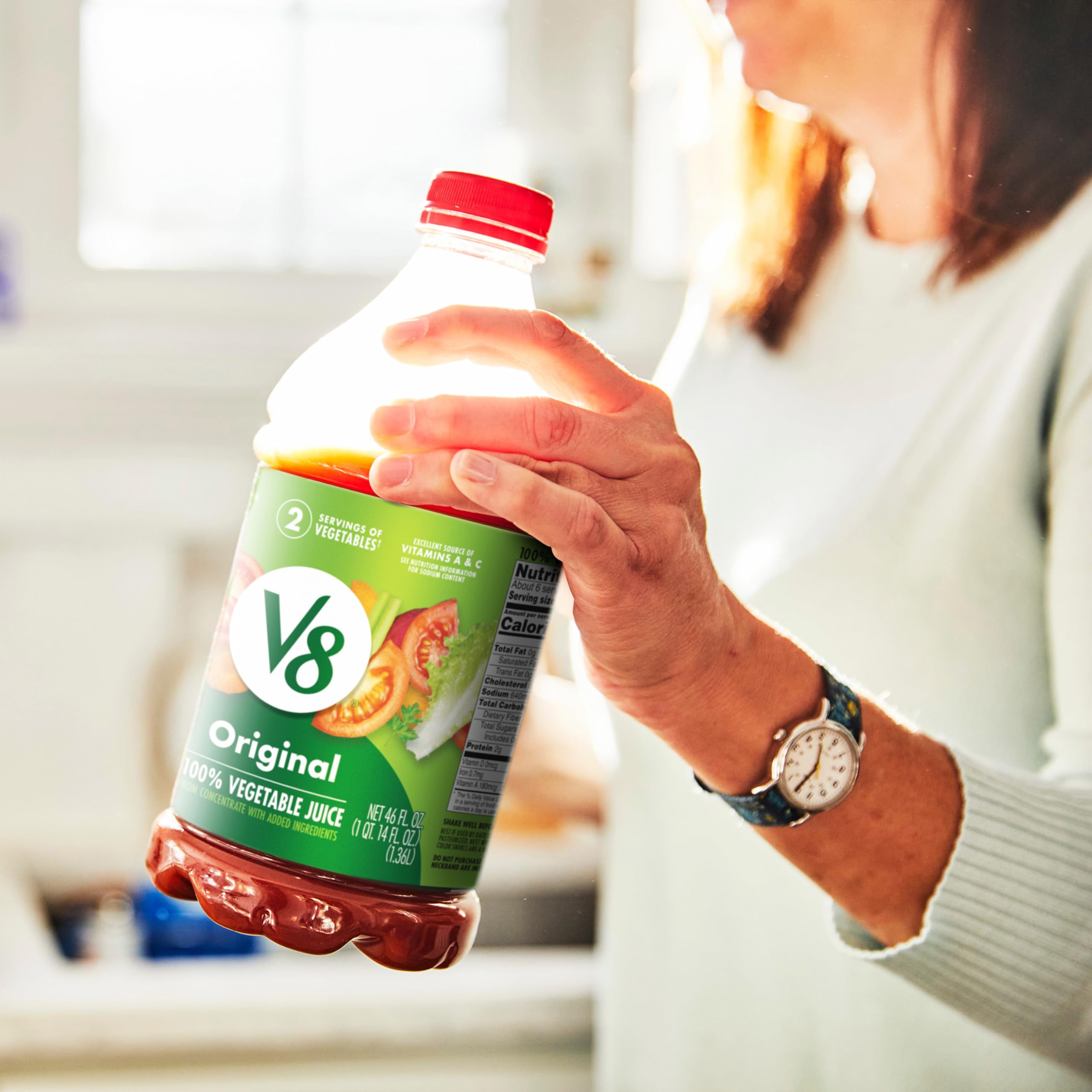 V8 8-oz serving provides 2 vegetables and vitamins A and C.