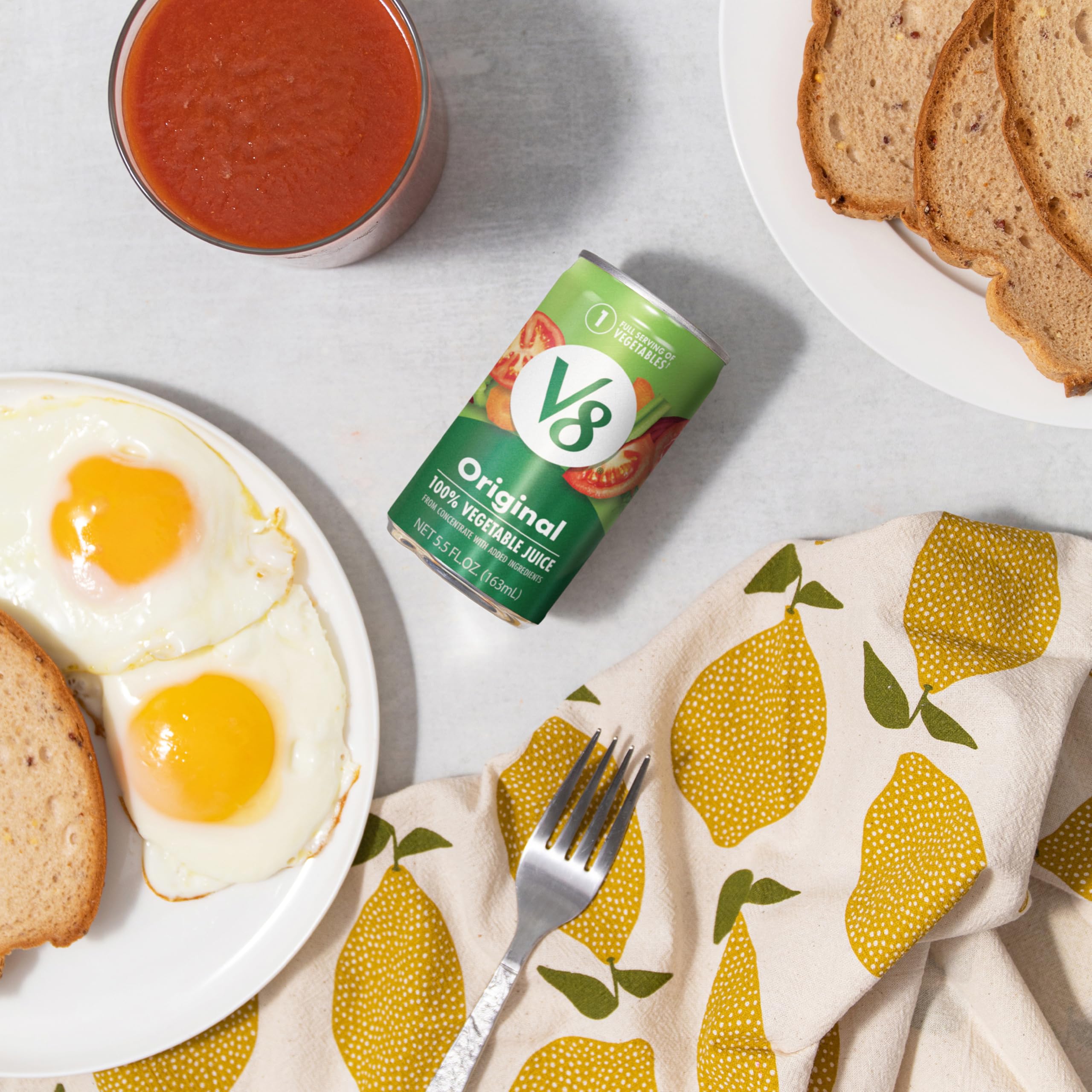 V8 Original splash into a glass for refreshing moment.